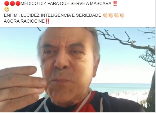 Médico traz informações falsas ao rejeitar o uso de máscaras como prevenção para a Covid – 19