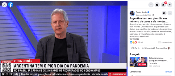  Deputado e jornalista atacam eficácia do lockdown contra a pandemia