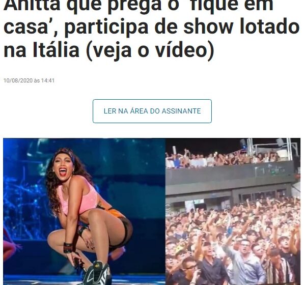 Anitta é criticada por aglomerar pessoas em show na Itália, mas realidade europeia é diferente da brasileira