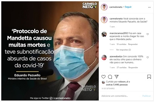 Protocolo de Mandetta não é responsável por causar mortes por Covid – 19