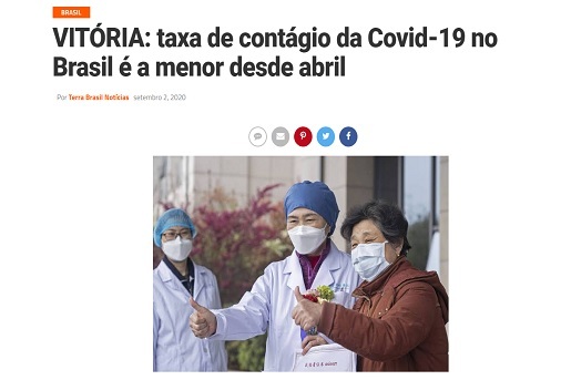  Taxa de contágio da Covid-19 cai no Brasil, mas novos casos continuam altos