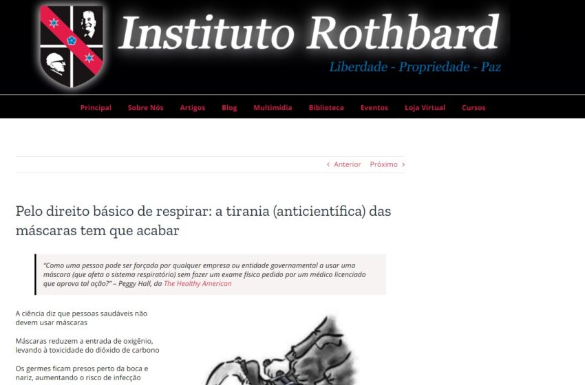  Evidências científicas garantem a eficácia das máscaras, ao contrário do que afirma o Instituto Rothbard