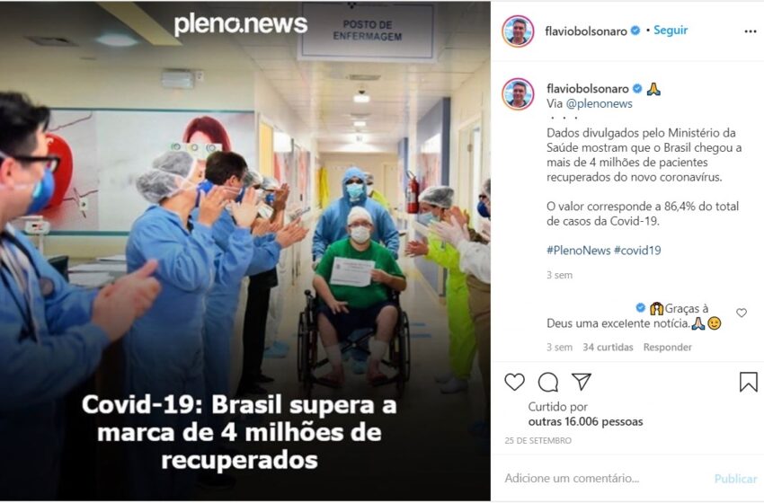 Brasil passa dos 4 milhões e 600 mil recuperados por COVID-19, mas o número não deve ser motivo de comemoração