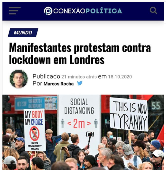  Manifestantes estão protestando contra lockdown em Londres?