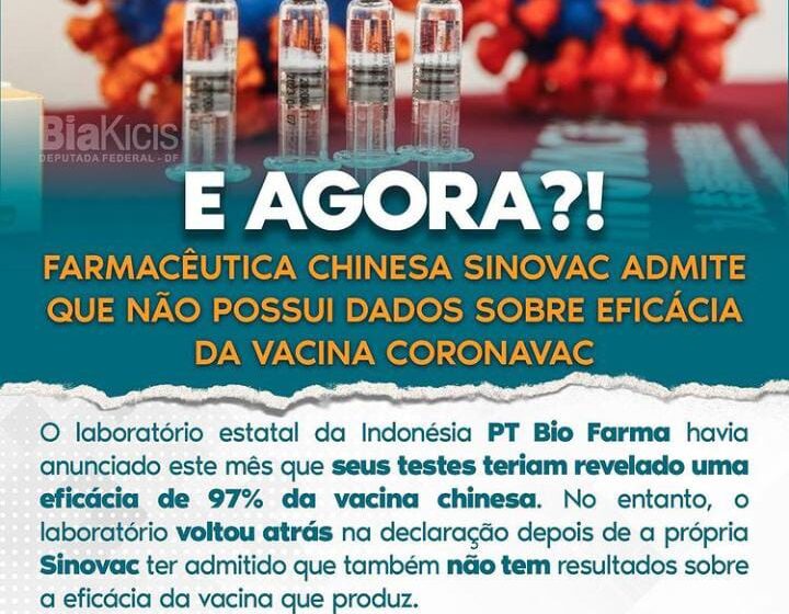  Farmacêutica chinesa SinoVac comprova a eficácia da vacina contra a covid-19