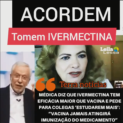 Postagem defende uso da ivermectina e levanta suspeita sobre eficácia das vacinas