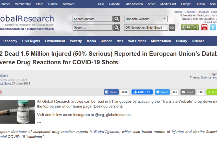  União Europeia registra milhares de mortes após aplicação da vacina contra a COVID-19?