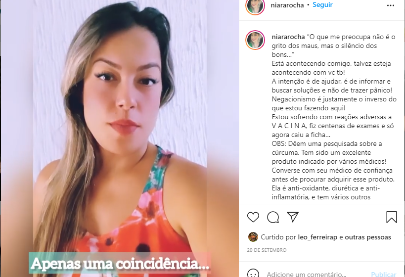  Postagem feita no Instagram levanta suspeitas sobre vacinas. Nenhuma delas tem fundamento