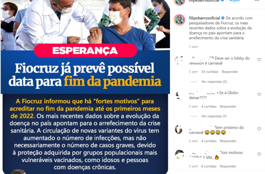  Fiocruz visualiza indícios para fim da pandemia em meados de 2022?